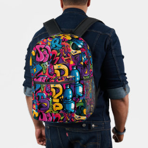 Graffiti Urban Streetwear Patroon Bedrukte Rugzak