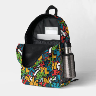 Graffiti Urban Streetwear Patroon Bedrukte Rugzak