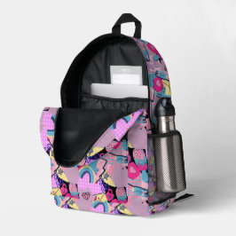 Graffiti Urban Streetwear Patroon  Bedrukte Rugzak