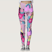 Graffiti Urban Streetwear Pattern  Leggings (Voorkant)