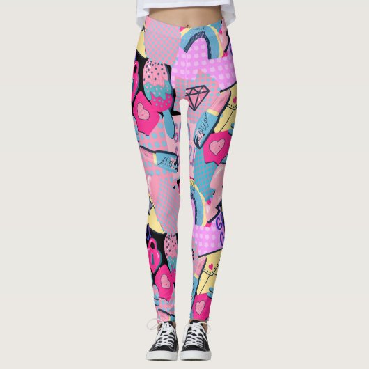 Graffiti Urban Streetwear Pattern  Leggings (Voorkant)
