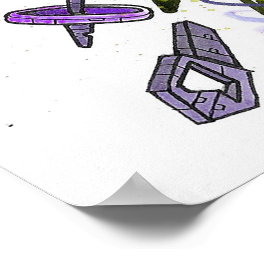 Graffiti van cyberhackers poster (Hoek)