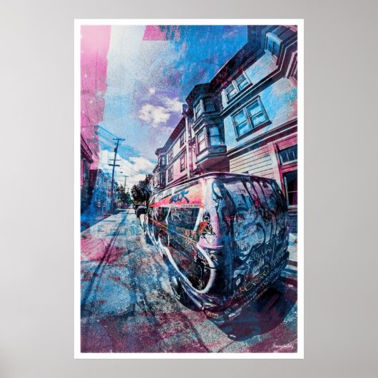 Graffiti van het Mission District Rocks het busje  Poster (Voorkant)