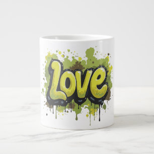 Graffiti veld van eindeloze liefde grote koffiekop