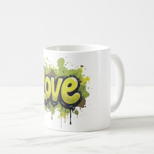 Graffiti veld van eindeloze liefde koffiemok (Voorkant rechts)