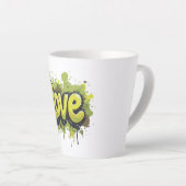 Graffiti veld van eindeloze liefde latte mok (Rechterhoek)