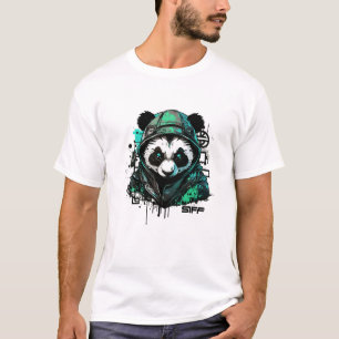 Graffiti Verf Cyberpunk Panda Creatieve Kunst Verf T-shirt