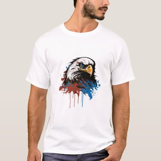 Graffiti Verf Eagle Bird Creatieve Kunst Schildere T-shirt (Voorkant)