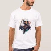 Graffiti Verf Eagle Bird Creatieve Kunst Schildere T-shirt (Voorkant)