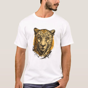 Graffiti Verf Jaguar Creatieve Kunst Tekening T-shirt