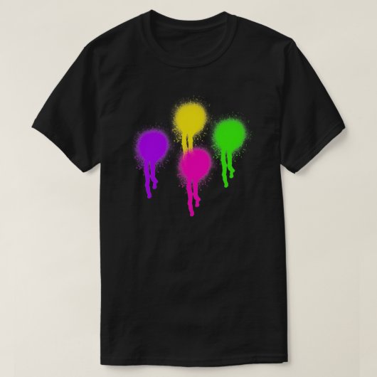 Graffiti verf kleurige Spletters T-shirt (Design voorkant)