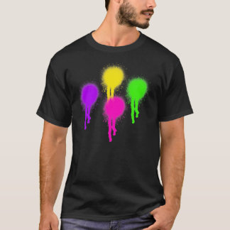 Graffiti verf kleurige Spletters T-shirt
