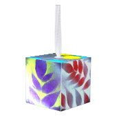 Graffiti verf leder en Stippen Kubus Ornament (Achter hoekig)