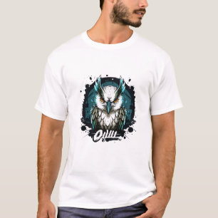 Graffiti Verf Uil Vogel Creatieve Kunst Schilderen T-shirt