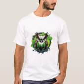 Graffiti Verf Uil Vogel Creatieve Kunst Schilderen T-shirt (Voorkant)