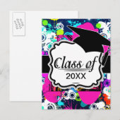 graffiti-verfspier in de stad afstuderen aankondigingskaart (Voorkant / Achterkant)