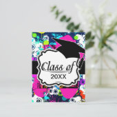 graffiti-verfspier in de stad afstuderen aankondigingskaart (Staand voorkant)