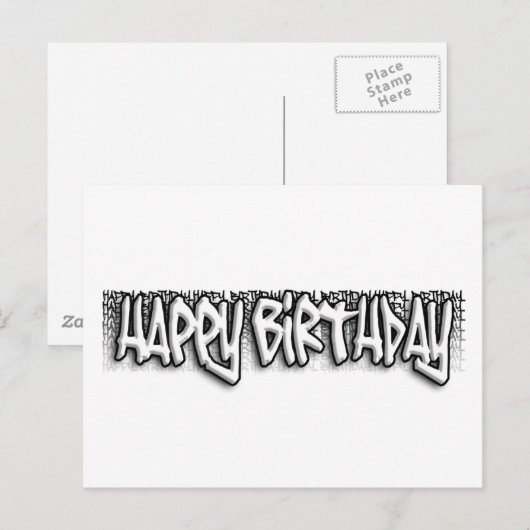 Graffiti Verjaardag Briefkaart (Voorkant / Achterkant)