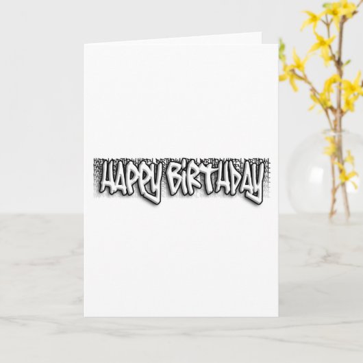 Graffiti Verjaardag Kaart (Gele Bloem)