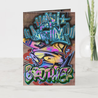 Graffiti verjaardagskaarbroer kaart