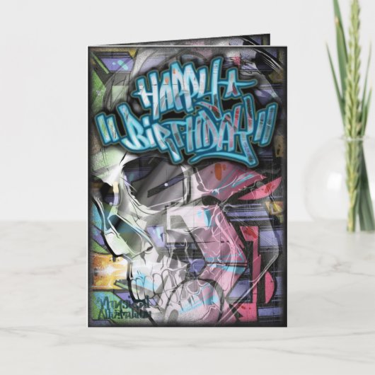 Graffiti verjaardagskaart kaart (Voorkant)