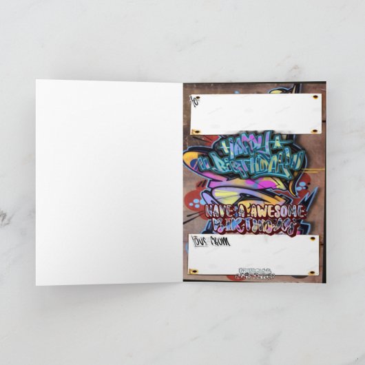 Graffiti verjaardagskaart kaart (Binnen)