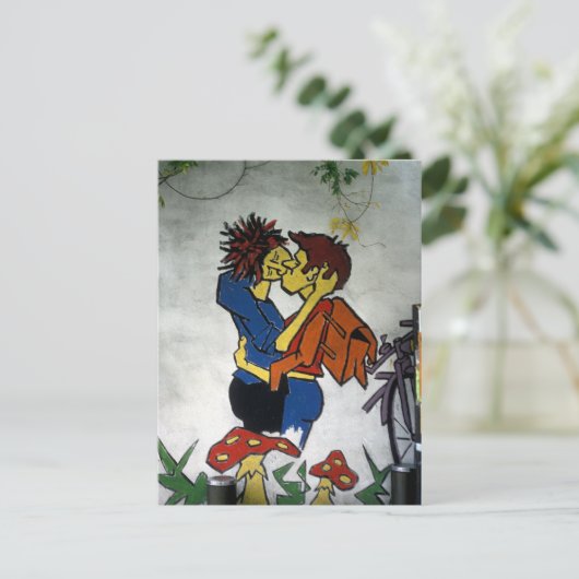 Graffiti : verliefd - briefkaart (Staand voorkant)