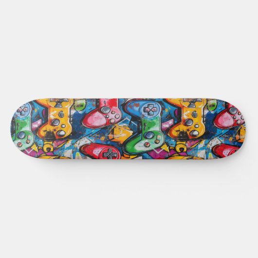 Graffiti Videogame Cool Ontworpen Skateboard (Horizontaal)