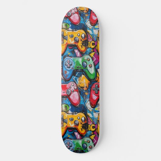 Graffiti Videogame Cool Ontworpen Skateboard (Voorkant)