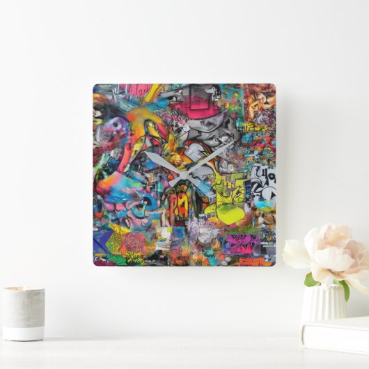 Graffiti Vierkante Klok (Huis)