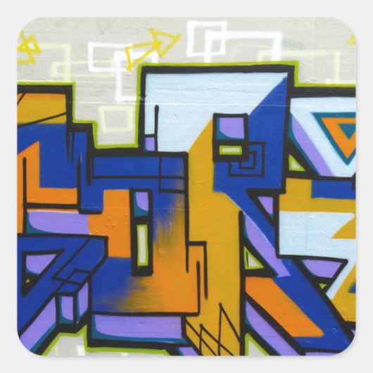 Graffiti Vierkante Sticker (Voorkant)