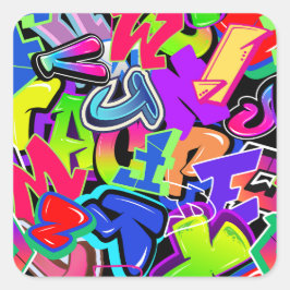Graffiti Vierkante Sticker