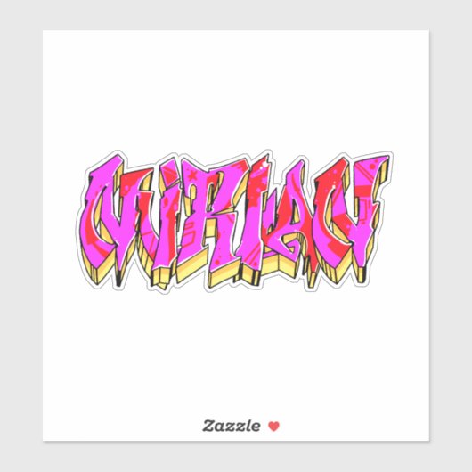 Graffiti Vinyl Sticker, op maat gesneden "Mirian" Sticker (Vel)