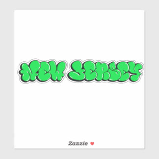 Graffiti Vinyl Sticker, op maat gesneden "New Jers Sticker