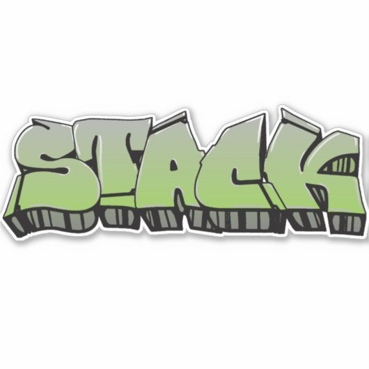 Graffiti Vinyl Sticker, op maat gesneden Sticker (Voorkant)