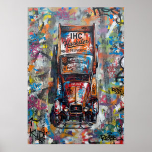 Graffiti-voedseltruck-urbanestraat-kunstposter Poster