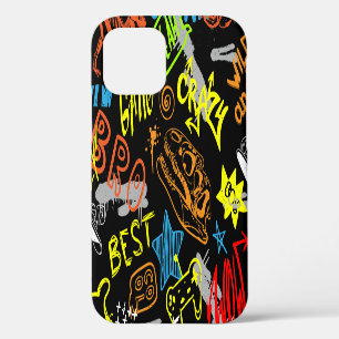 Graffiti voor jongens: handgetekende coolheid iPhone 12 hoesje