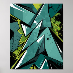 Graffiti Vormen en spatten Poster