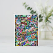 graffiti-vredeskaart briefkaart (Staand voorkant)