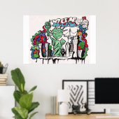 graffiti - vrijheidsbeeld poster (Thuiskantoor)