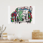 graffiti - vrijheidsbeeld poster (Keuken)