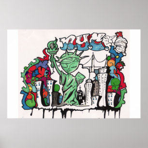 graffiti - vrijheidsbeeld poster