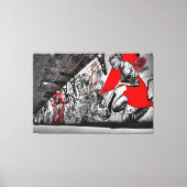 Graffiti Wall Art in Black, Red en White Street Canvas Afdruk (Voorkant)