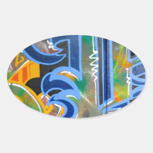 Graffiti Wall Art Ovale Sticker