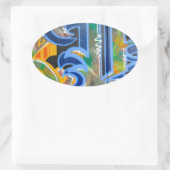 Graffiti Wall Art Ovale Sticker (Tas)
