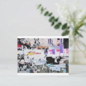 Graffiti Wall Banksy Style Torn Paper Briefkaart (Staand voorkant)