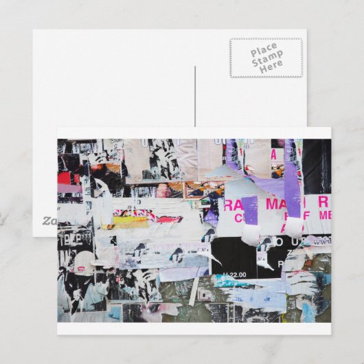 Graffiti Wall Banksy Style Torn Paper Briefkaart (Voorkant / Achterkant)