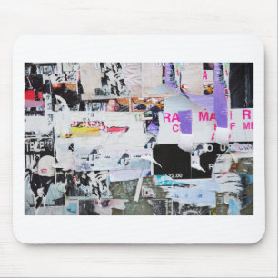 Graffiti Wall Banksy Style Torn Paper Muismat