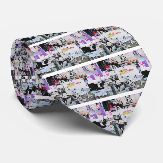 Graffiti Wall Banksy Style Torn Paper Stropdas (Opgerold)