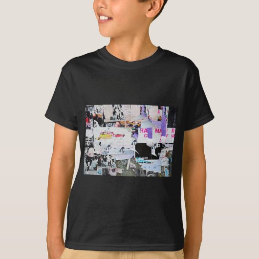 Graffiti Wall Banksy Style Torn Paper T-shirt (Voorkant)